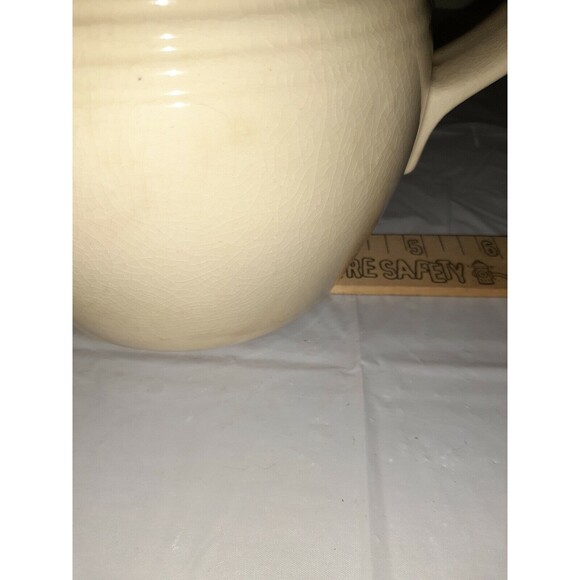 Vintage Earth Tone Stoneware Pitcher/ Kitchen Utensil Holder 6 Inch Bohemian - Picture 3 of 5